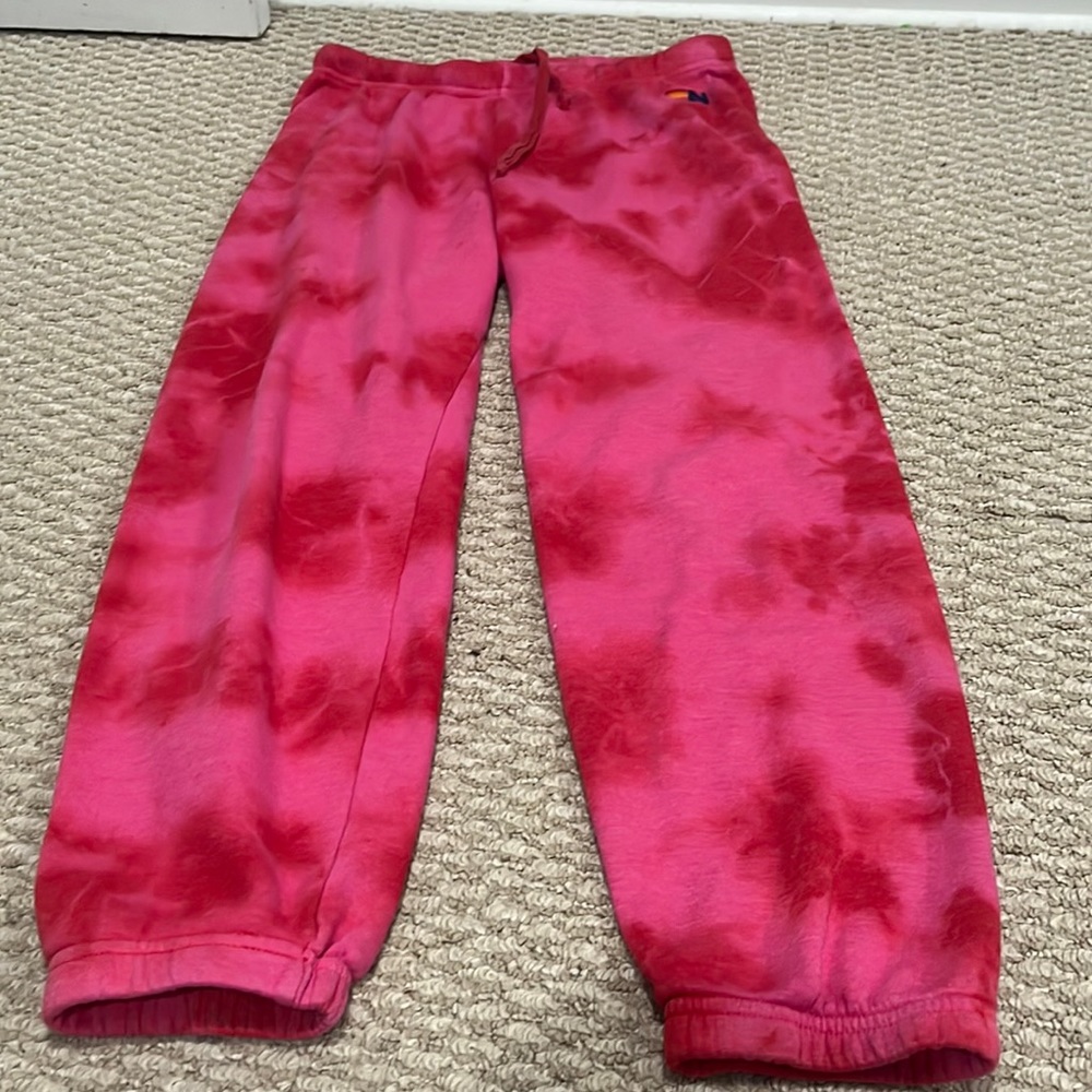 Aviator Nation Red Tie Dye Sweatpants M